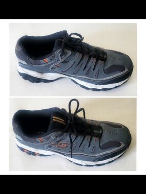 Skechers Men’s Gray and Orange Athletic Sneakers
